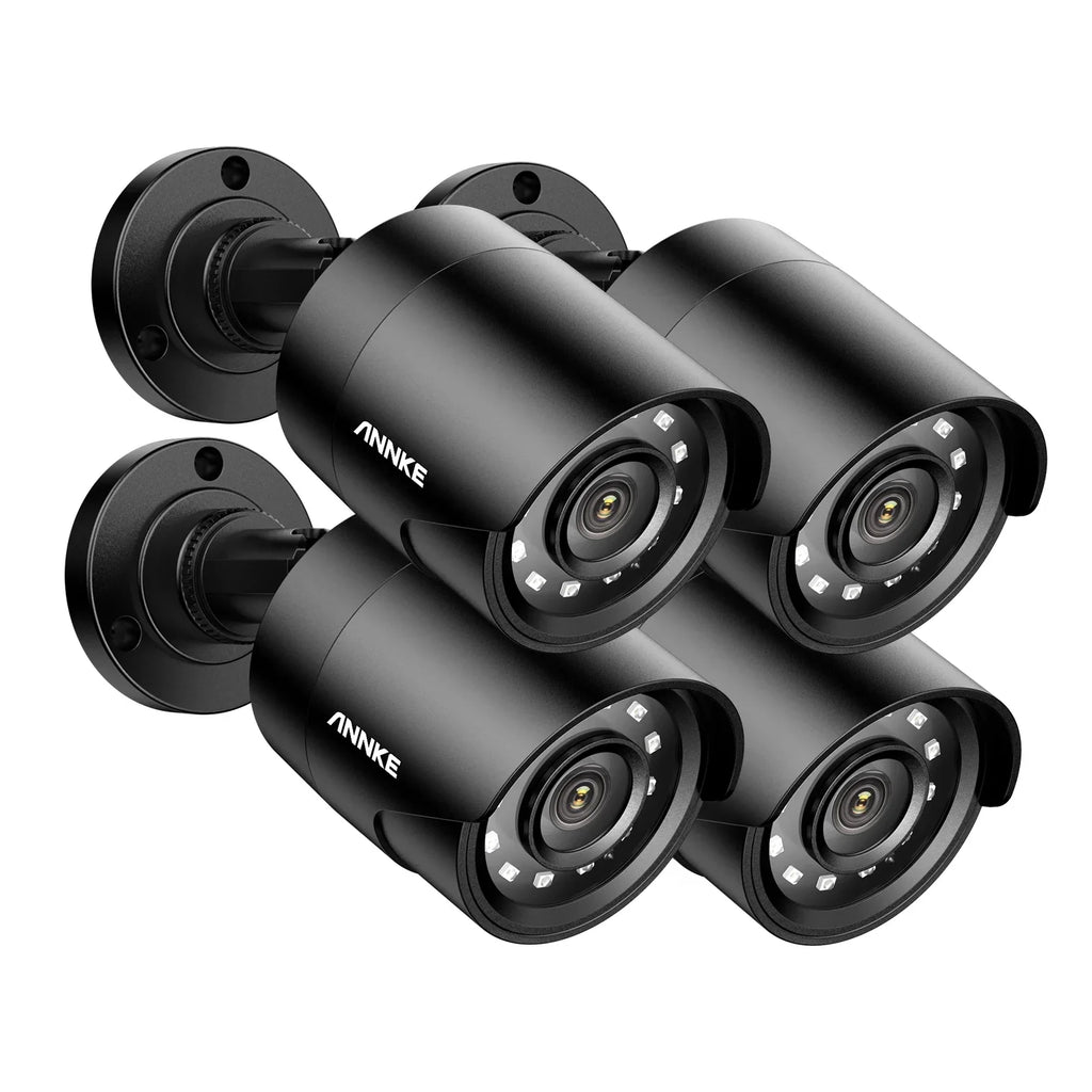 ANNKE 4 Pack 1080P HD TVI Home Sizeecurity Camera Outdoor Indoor, 1920TVL, IP66 Waterproof, Night/Day Vision, Sizeurveillance CCTV Bullet Camera