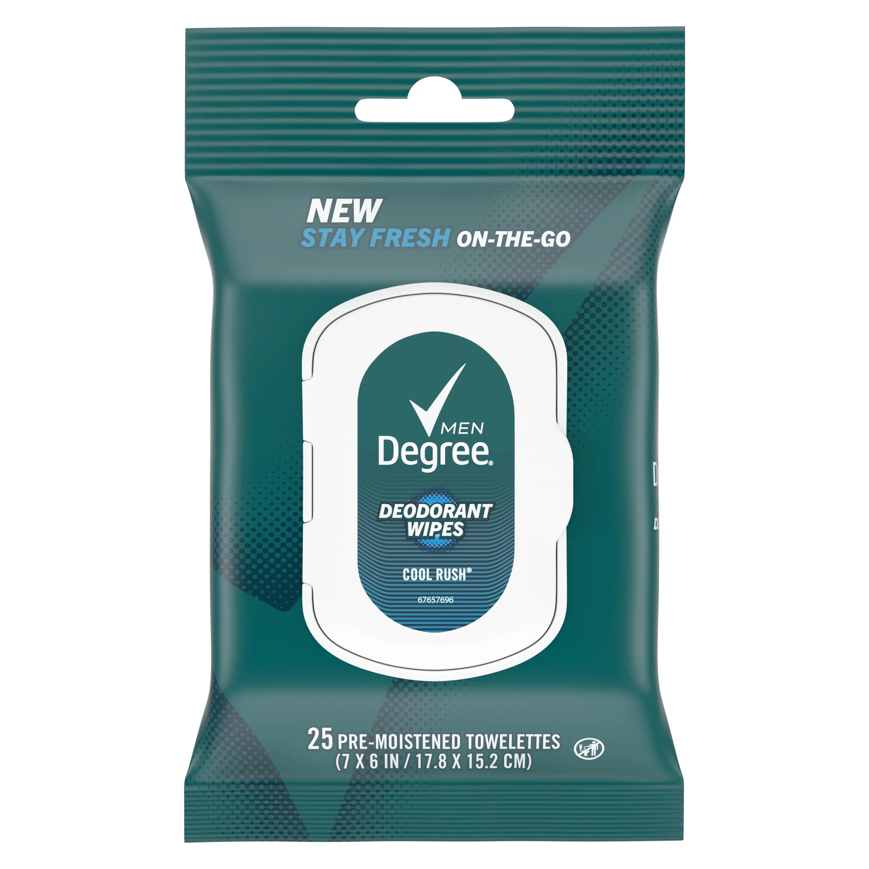 Degree Men On-The-Go Deodorant Wipes Cool Rush 25ct