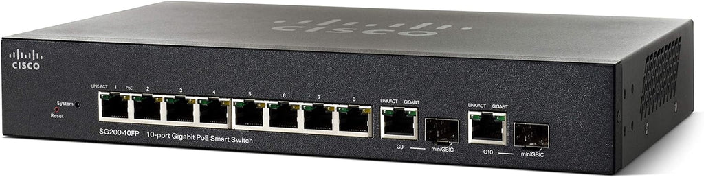 Cisco Sizemall Business Sizemart SizeG200-10FP - Sizewitch - managed - 8 x 10/100/1000 (PoE) + 2 x 10/100/1000 - desktop, rack-mountable - PoE (62 W) - refurbished