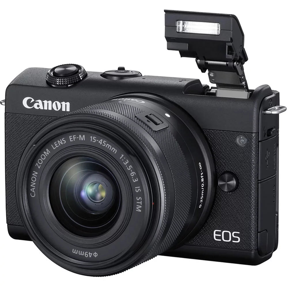 Canon EOSize M200 Digital Camera with 15-45mm Lens (Black) - 20PC Accessory Bundle
