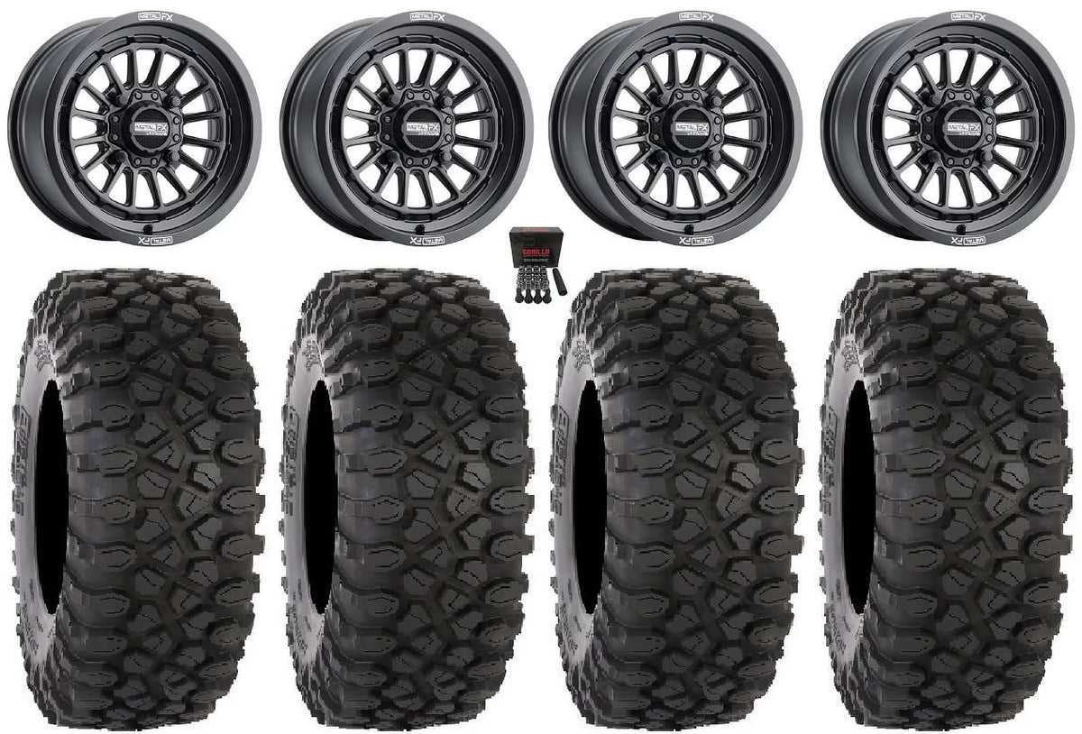 MetalFX Delta 15" Wheels Black 33" XC450 Tires Polaris RZR XP 1000 / PRO XP / Ranger XP 900/1000