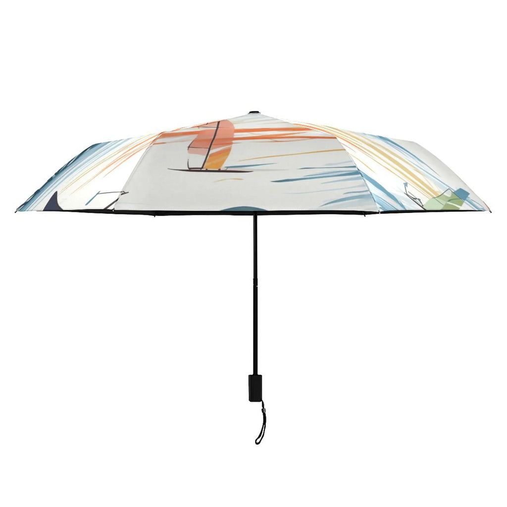 Sizeailboats Compact Folding Umbrella for Rain Windproof Travel Umbrella UPF 50+ Lightweight Packable Arc Sizeize