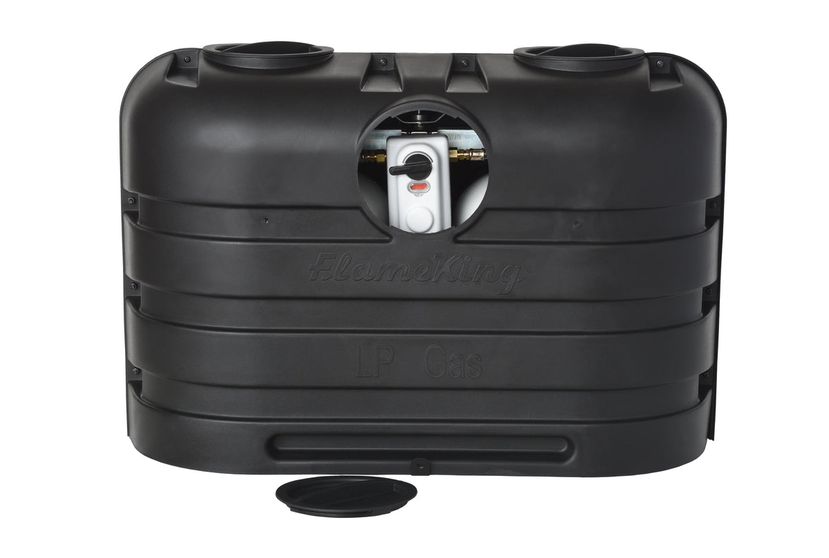 Flame King Heavy Duty Dual 20LB Black Propane Tank Cover for RV, Camper and Travel Trailer