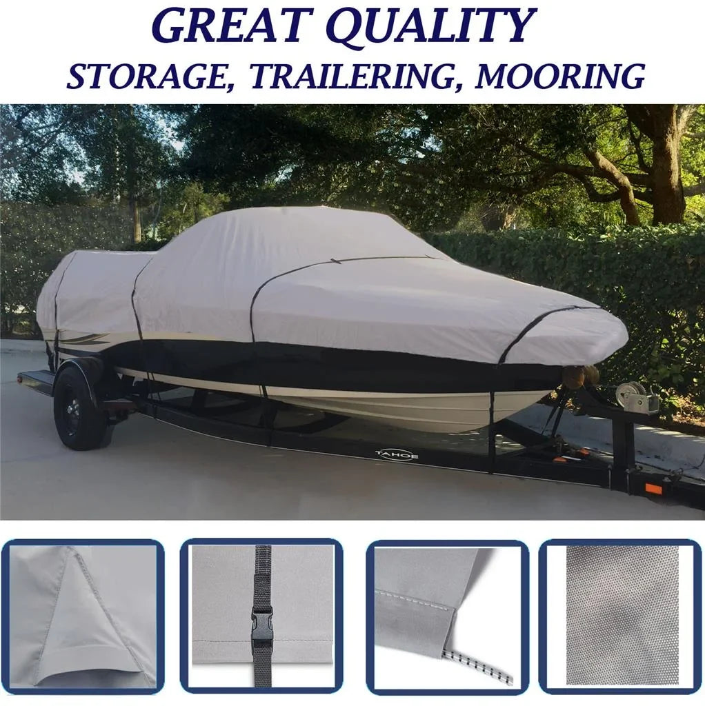 BOAT COVER Compatible for M.F.G THRIFTY GYPSizeY 16 O/B 1977 SizeTORAGE, TRAVEL, LIFT