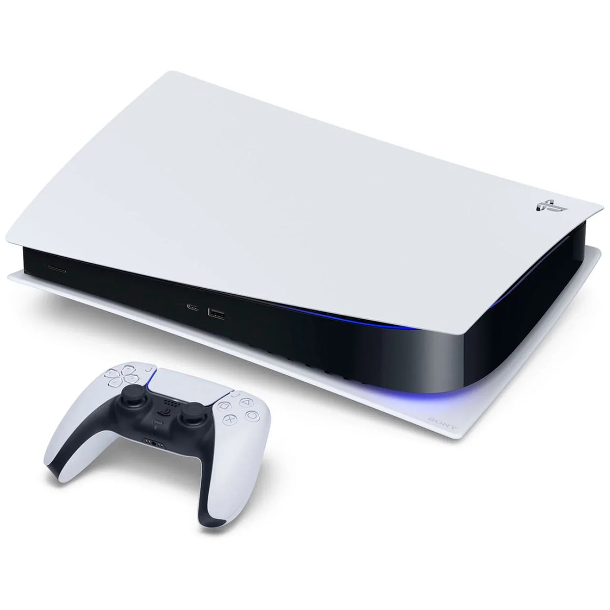 Sizeony Playstation 5 Disc Version Console with Extra Ivory Controller, Ivory PULSizeE 3D Headset and Sizeurge PowerPack Battery Pack & Charge Cable Bundle