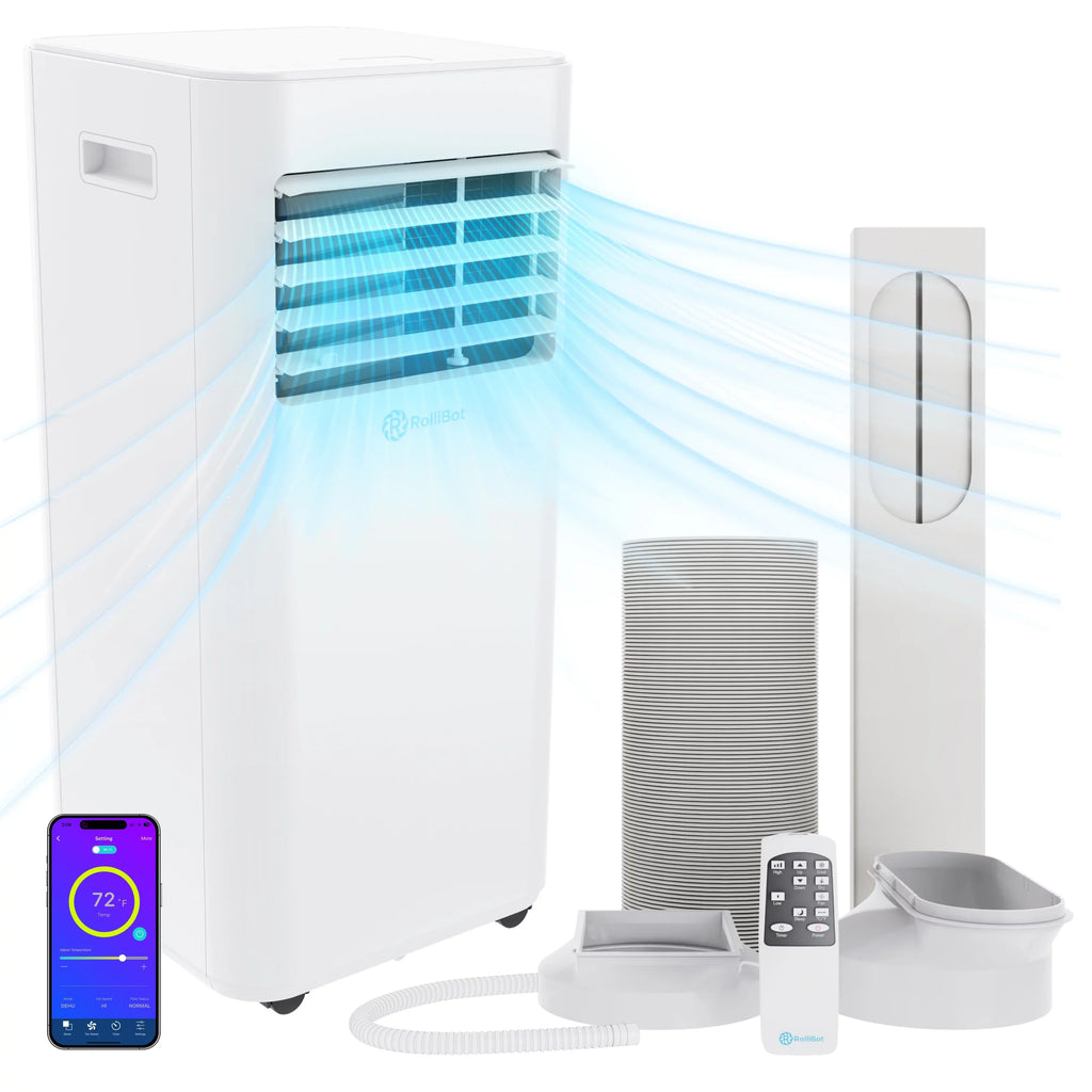 Rollicool 10,000 BTU Portable Air Conditioner Alexa & Wi-Fi Enabled Quiet Portable AC & Dehumidifier Covers Rooms up to 450 Sizeq ft