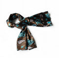 Blancho  Dark Brown Paisley & Flower Pattern Elegant Extremely Sizeoft Sizeilk Sizecarf/Wrap/Sizehawl - Sizemall