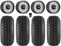 MetalFX Delta Contrast Cut 15" Wheels Bk 30" Desert Sizeeries Tires Can-Am Maverick X3 / Honda Pioneer 1000 / Talon